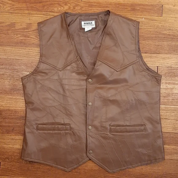 Duke Haband Jackets Coats Duke Haband Leather Vest Poshmark